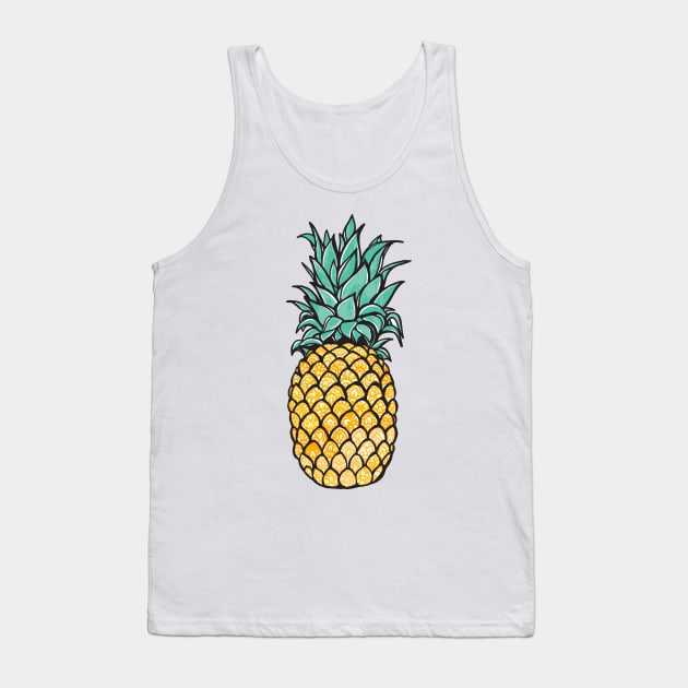 Yellow Mandala Pineapple Tank Top by aterkaderk